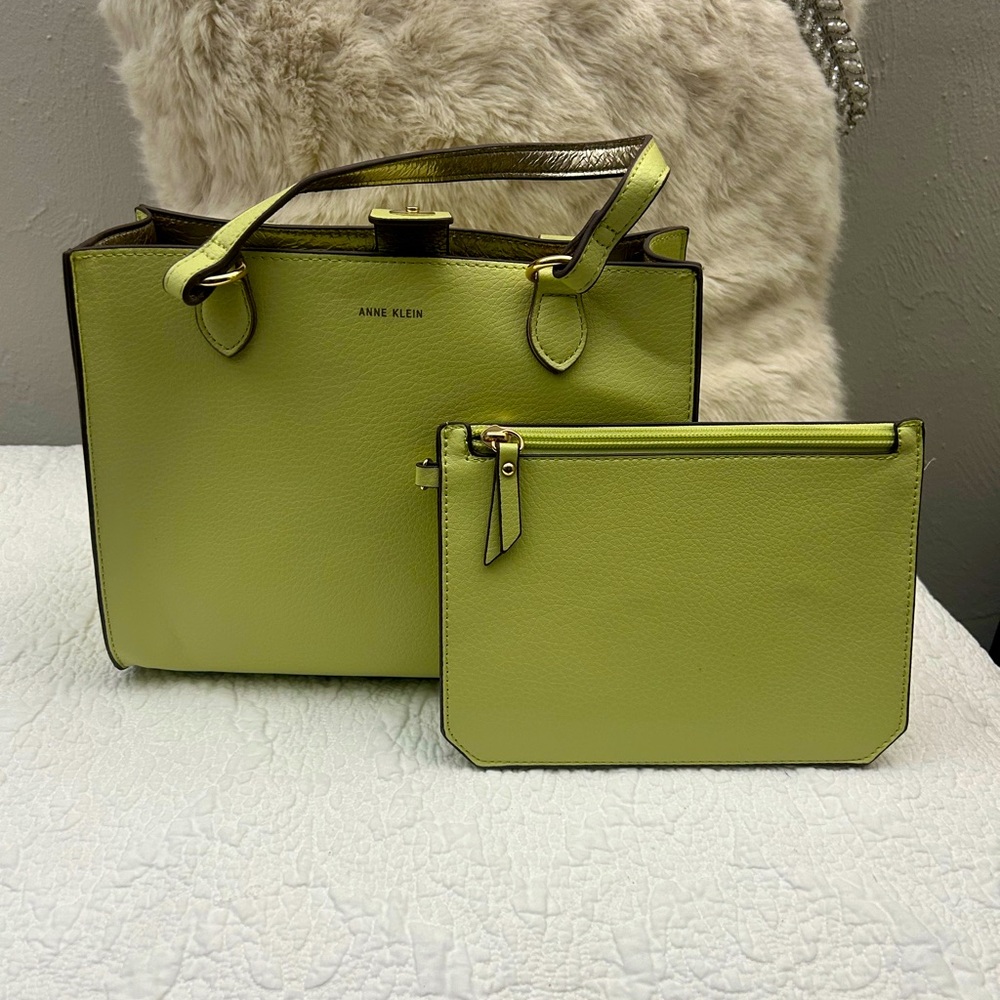 Ann Klein Green Satchel Purse